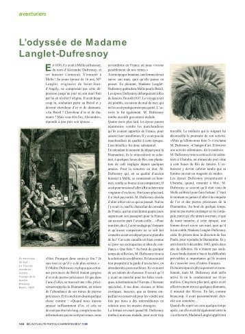 L'odyssée de Madame Langlet-Dufresnoy - L'Actualité Poitou ...