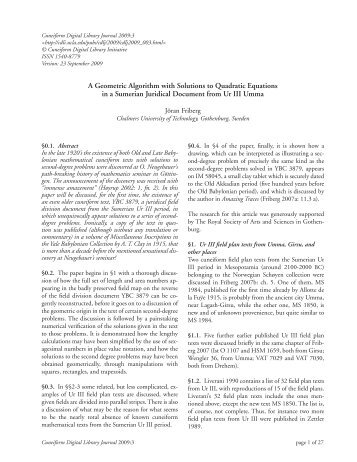 A Geometric Algorithm with Solutions to Quadratic Equations in a ...