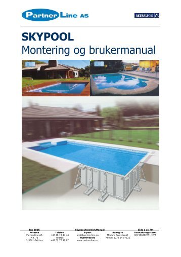 SKYPOOL Montering og brukermanual - Partnerline AS