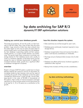 hp data archiving for SAP R_3(5980-2305E) - Large Enterprise ...