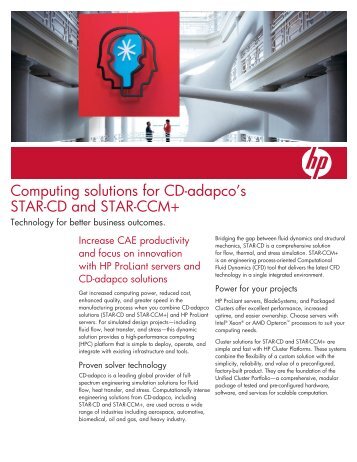 Computing solutions for CD-adapco's STAR-CD and STAR-CCM+