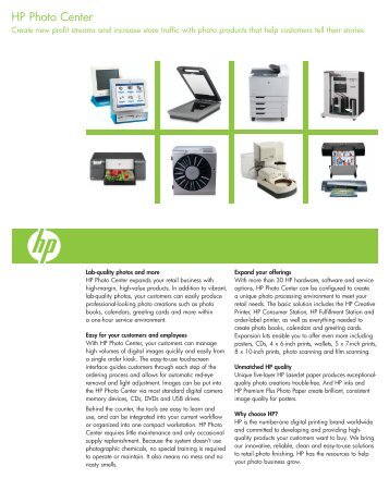 HP Photo Center - Large Enterprise Business - HP