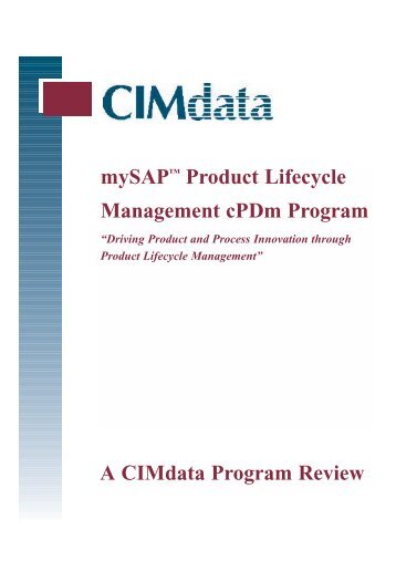 CIMdata review on SAP's PLM cPDm program (PDF) - Large ...