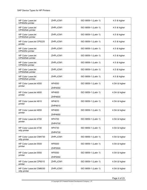 Device Types - Large Enterprise Business - HP