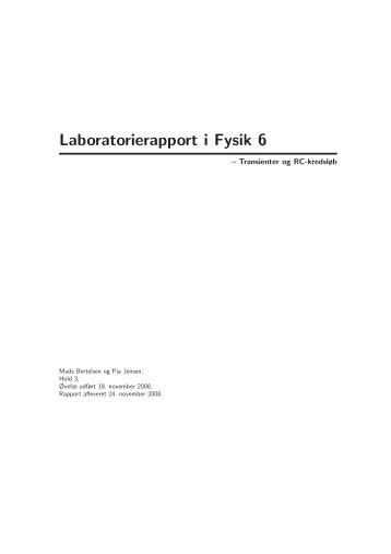 Laboratorierapport i Fysik 6