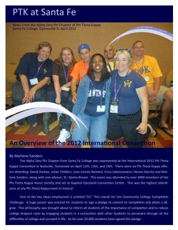 News Article on Our Trip to the International PTK ... - Santa Fe College