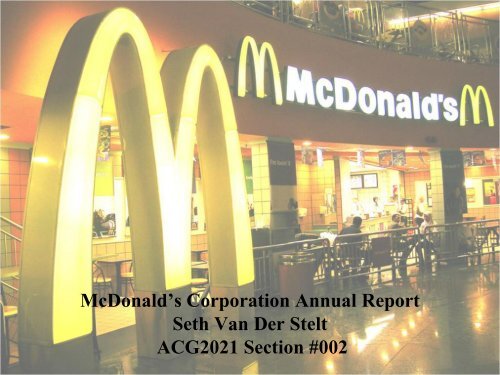 McDonald's Corporation Annual Report