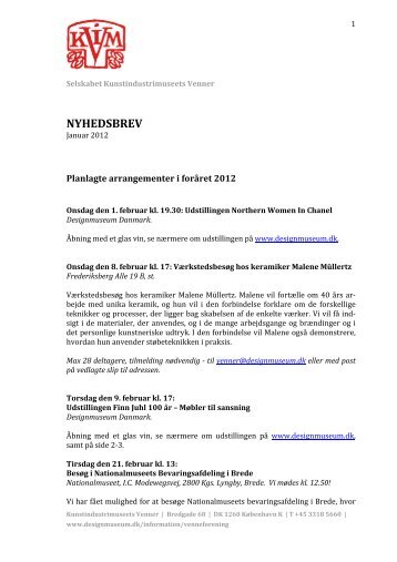 NYHEDSBREV - Designmuseum Danmark