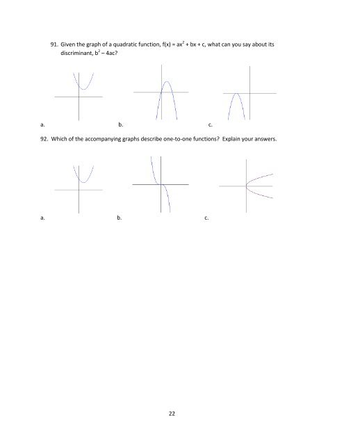 1 MAC1105, College Algebra Study Questions for Common Final ...