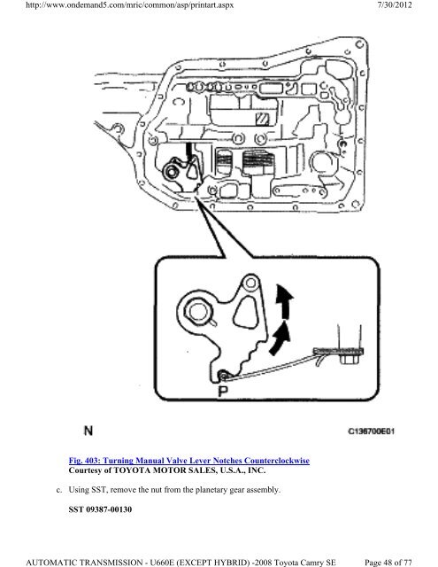 DISASSEMBLY 1. REMOVE NO. 2 BREATHER PLUG a. Using a ...