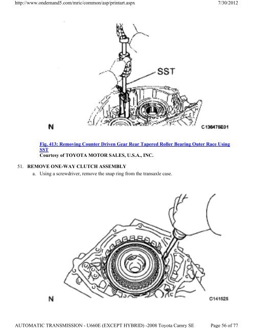 DISASSEMBLY 1. REMOVE NO. 2 BREATHER PLUG a. Using a ...