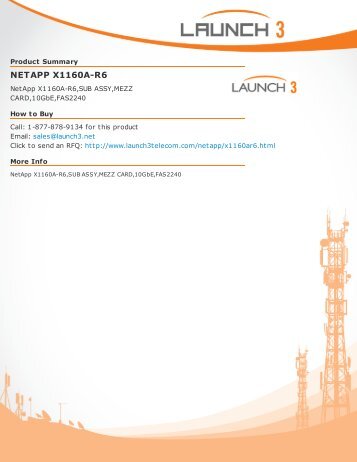 NETAPP X1160A-R6 - Launch 3 Telecom