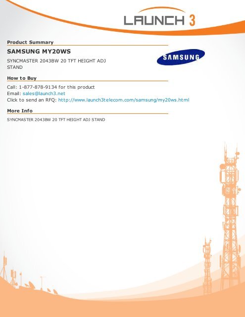SAMSUNG MY20WS - Launch 3 Telecom