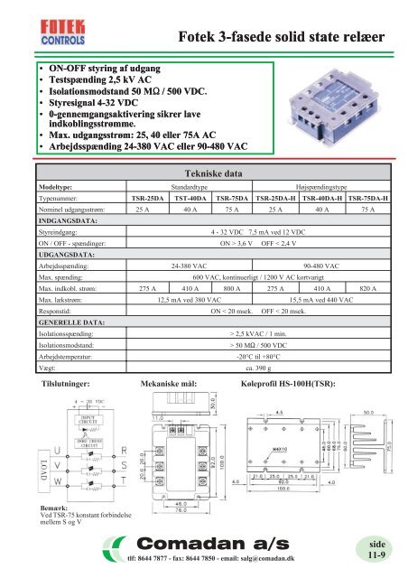 Fotek solid state - Comadan