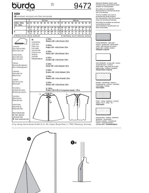 AB:normal weit, semi-ajusté, semi-fitted, semi-ajustado - Burdastyle