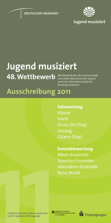 Ausschreibung zum Wettbewerb "Jugend musiziert" - Stadt Dortmund