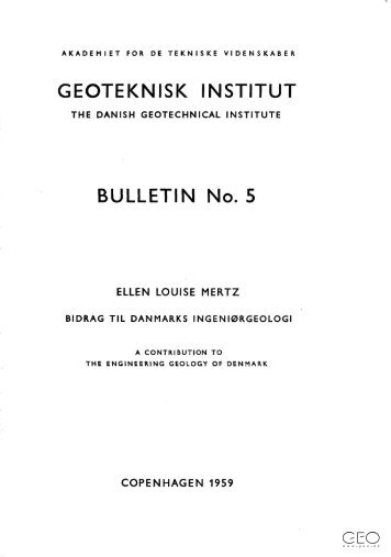 Bulletin No. 5, Geoteknisk Institut, 1959