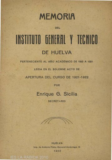 INSTITUTO 6[N[RNL V TECMICO - Arias Montano