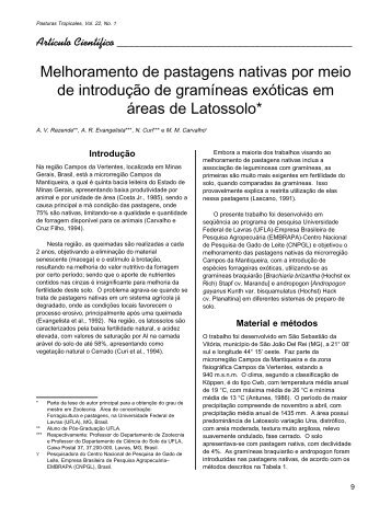 Melhoramento de pastagens nativas por meio de introdução de ...