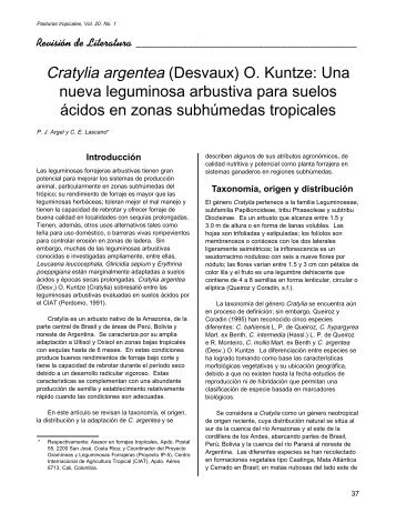 Cratylia argentea (Desvaux) O. Kuntze: Una nueva leguminosa ...
