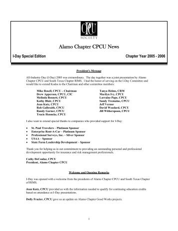 2005 I Day.pdf - Alamo Chapter CPCU Society