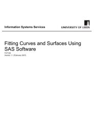 Fitting Curves and Surfaces Using SAS Software - ISS - University of ...