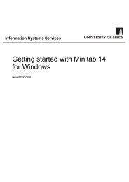 Getting Started with Minitab 14 for Windows - ISS - University of Leeds