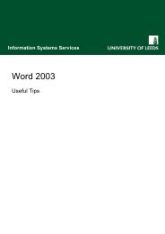 MS Word 2003 Useful Tips Guide - ISS - University of Leeds