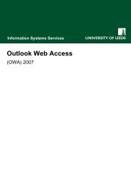 Outlook Web Access (OWA 2007) training - ISS - University of Leeds