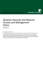 Information Security Management - ISS - University of Leeds
