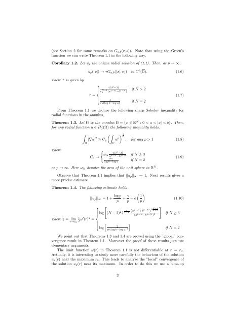 Asymptotic behaviour of the Kazdan-Warner solution in the annulus ∗