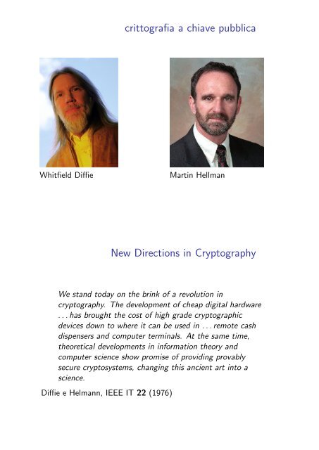 crittografia a chiave pubblica New Directions in Cryptography