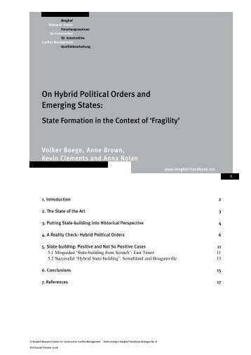 On Hybrid Political Orders and Emerging States - Berghof Handbook ...