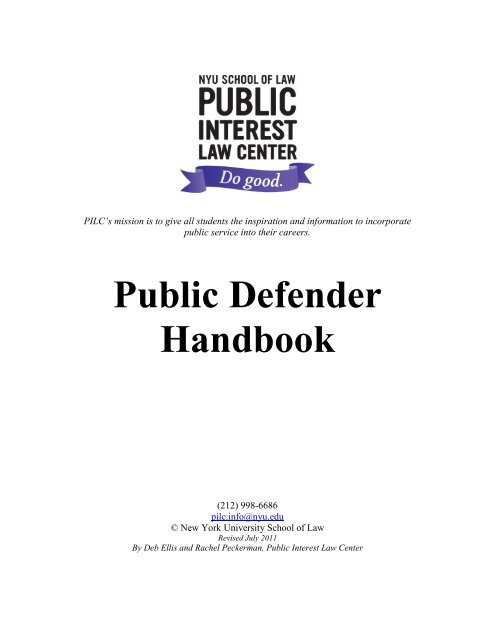 Public Defender Handbook - Rutgers School of Law