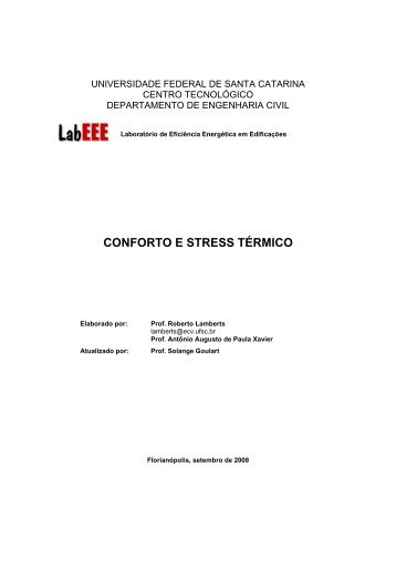 CONFORTO E STRESS TÉRMICO - Laboratório de Eficiência ...