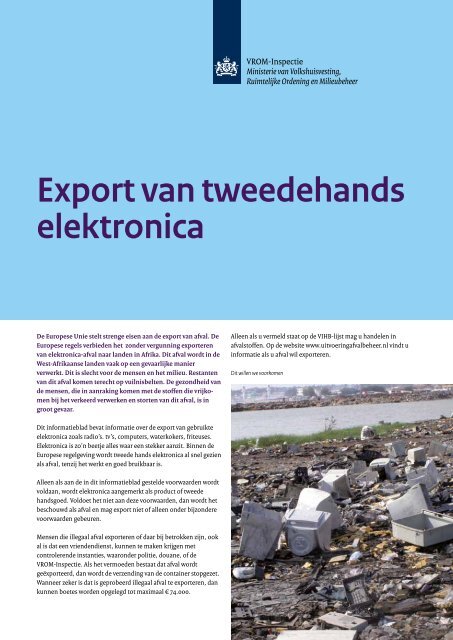 Export van tweedehands elektronica - Producenten ...