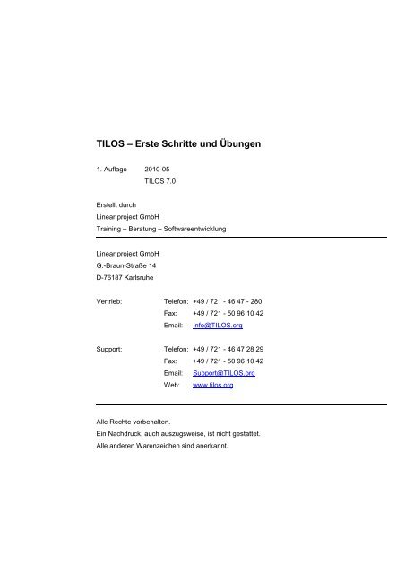 TILOS – Erste Schritte und Übungen - Linear project GmbH