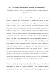 Qu'y at-il de plus proche d'un monde possible qu'un monde qui a été