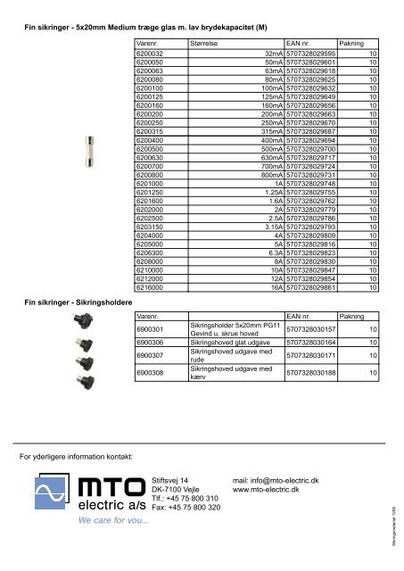 Sikringsmateriel - MTO electric A/S