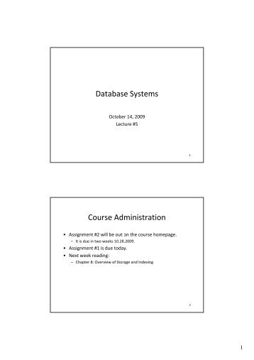 Database Systems Course Administration