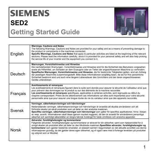 SED2 Getting Started Guide - Siemens Building Technologies