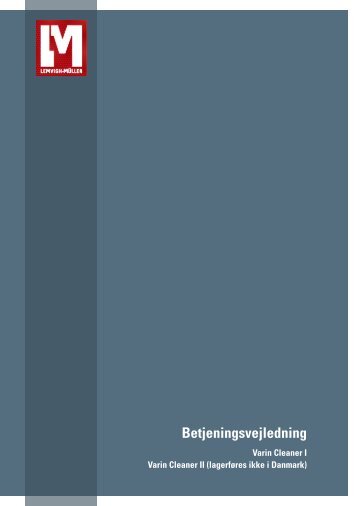 Betjeningsvejledning - Lemvigh-Müller