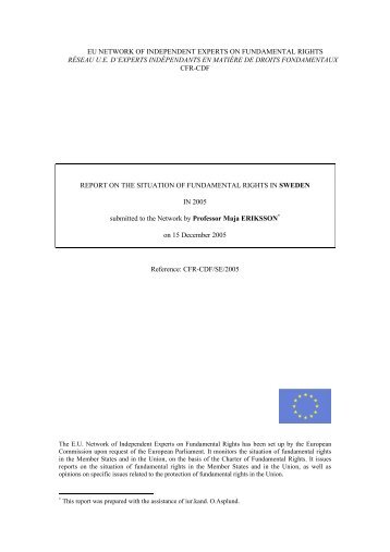 eu network of independent experts on fundamental rights ... - cridho