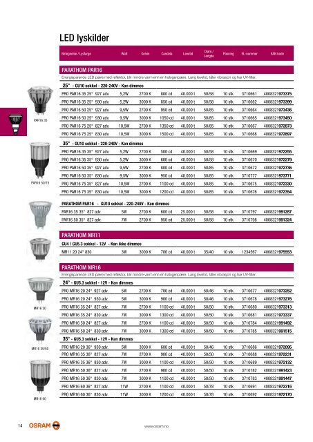 Produktkatalog 2013 Lyskilder - Osram