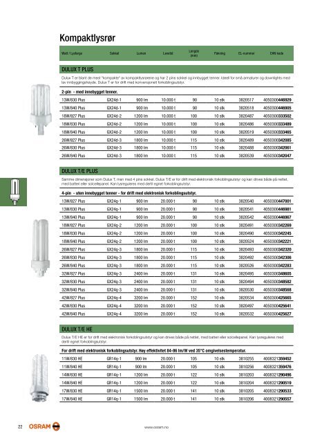 Produktkatalog 2013 Lyskilder - Osram