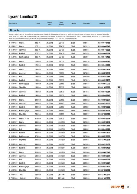 Produktkatalog 2013 Lyskilder - Osram