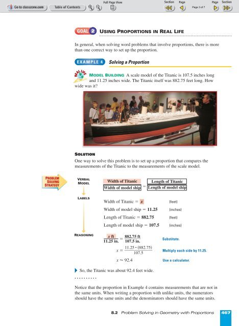 8-2 Problem Solving in Geometry with Proportions - Nexuslearning.net