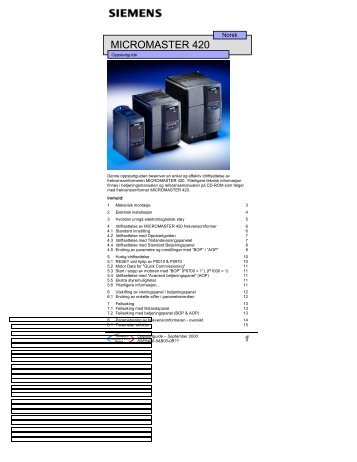 MICROMASTER 420 - Siemens AS