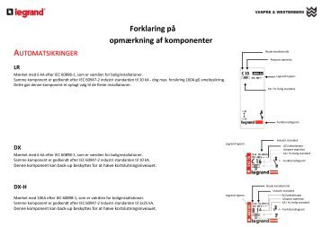 Forklaring på opmærkning af komponenter