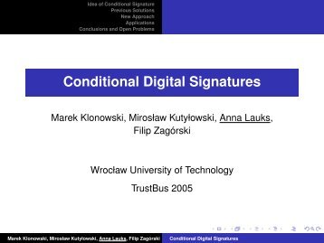 Conditional Digital Signatures
